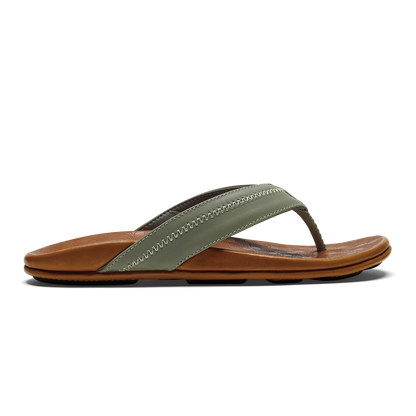 OluKai Men | Hiapo - Odyssey Grey / Sahara Men’s Leather Beach Sandals