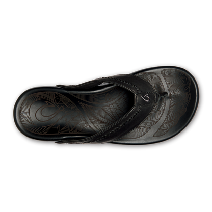 OluKai Men | Hiapo - Lava Rock Men’s Leather Beach Sandals