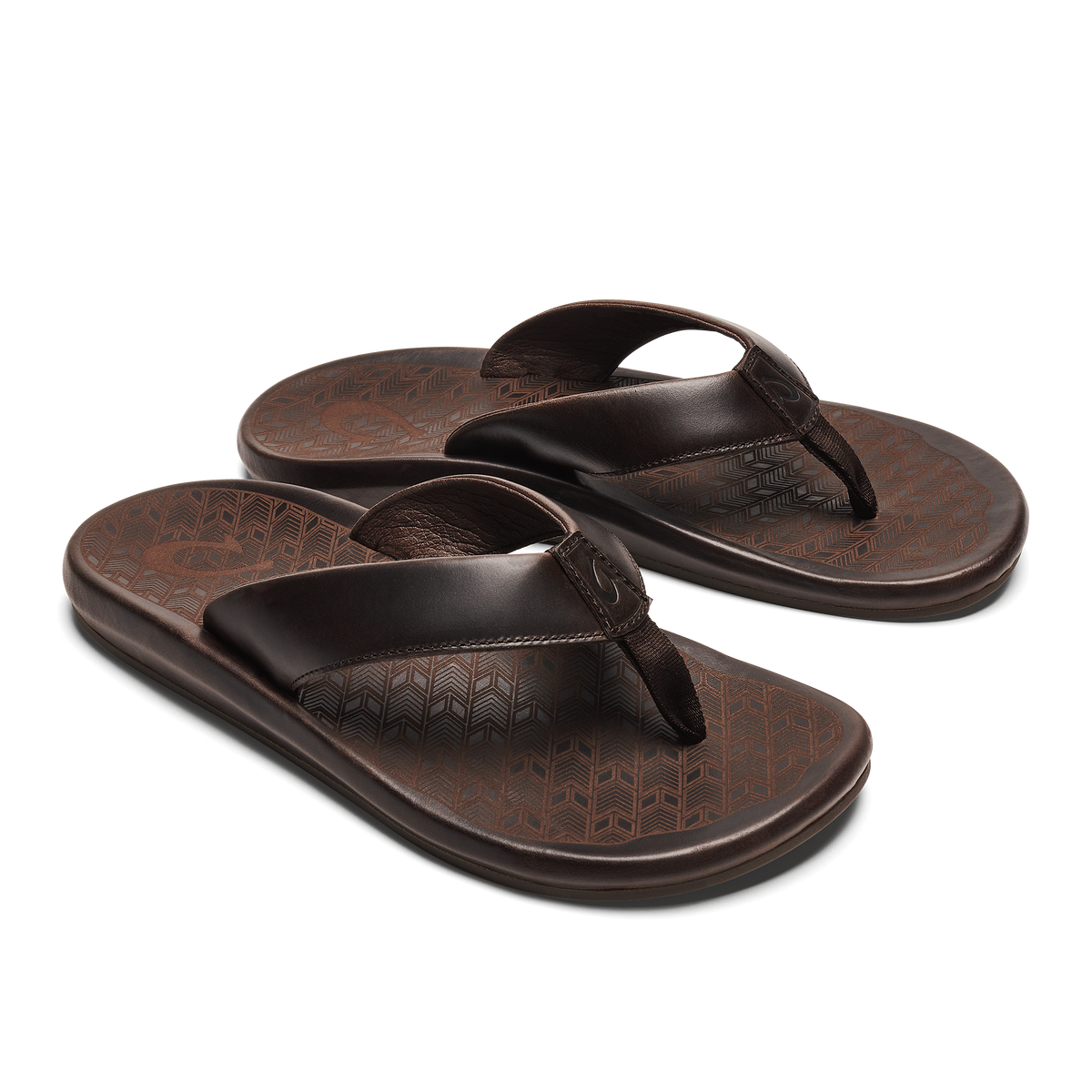 OluKai Men | ‘Ilikai Men‘s Leather Beach Sandals - Dark Wood