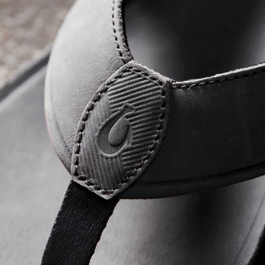 OluKai Men | Tuahine Men's Waterproof Leather Beach Sandals - Rock
