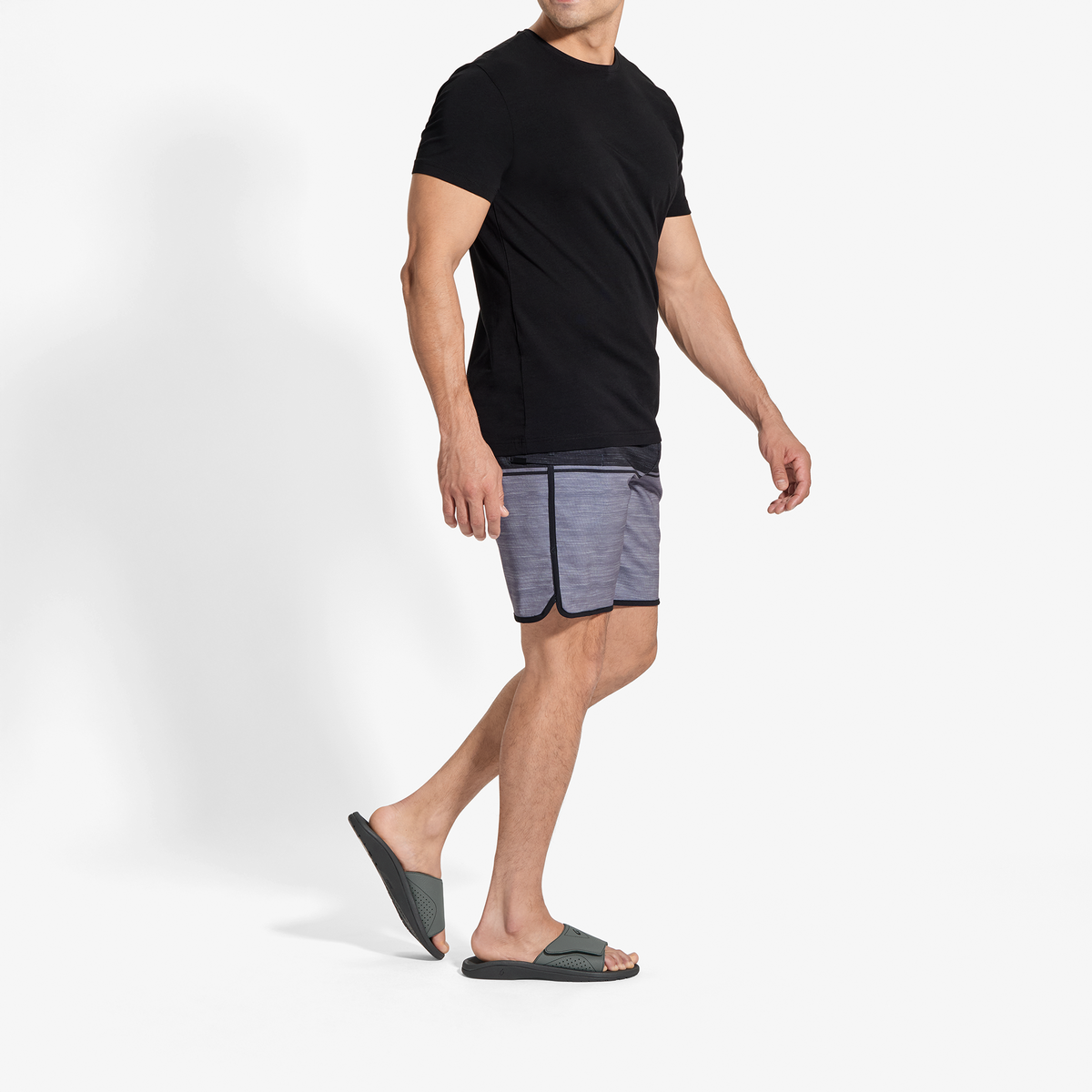OluKai Men|New Arrivals | Nalu Slide - Rock / Black