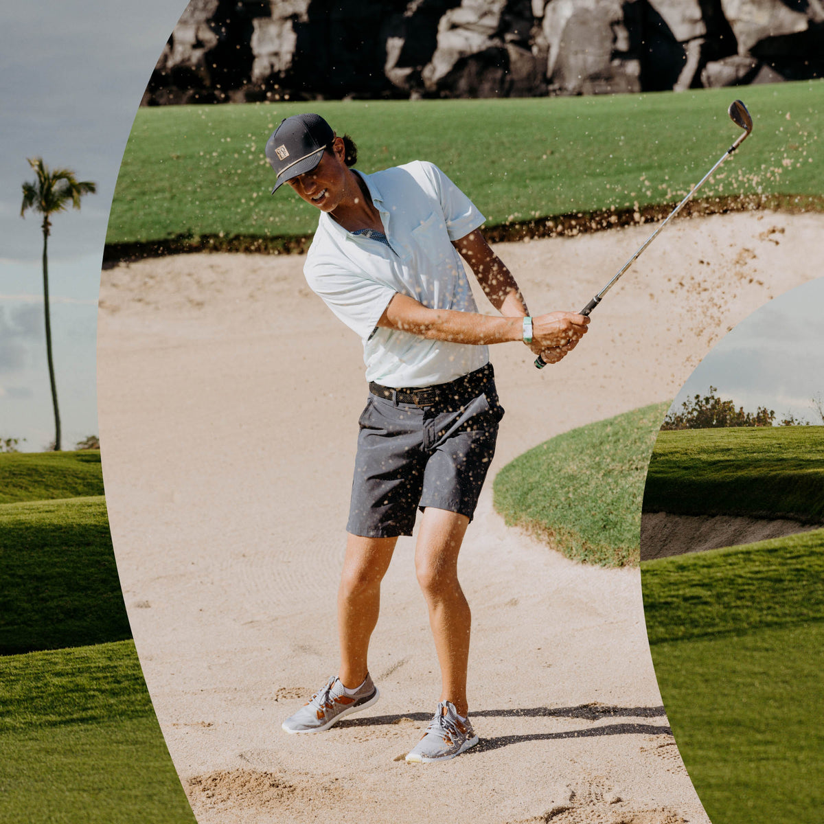 OluKai Men | Manele Men’s Breathable Golf Shoes - Poi / Charcoal