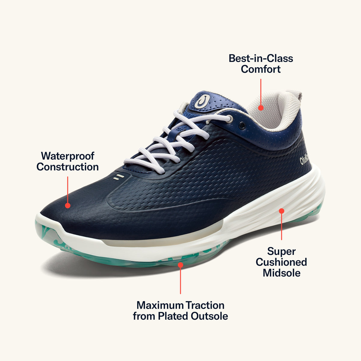 OluKai Men | Mākena Men’s Waterproof Golf Shoes - Mood Indigo