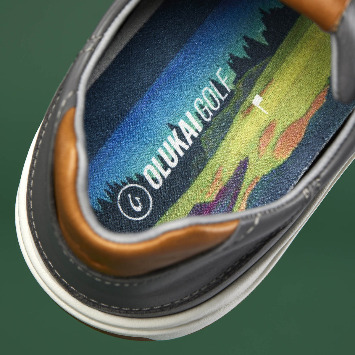 OluKai Men | Wai‘alae Men’s Waterproof Leather Golf Shoes - Stone