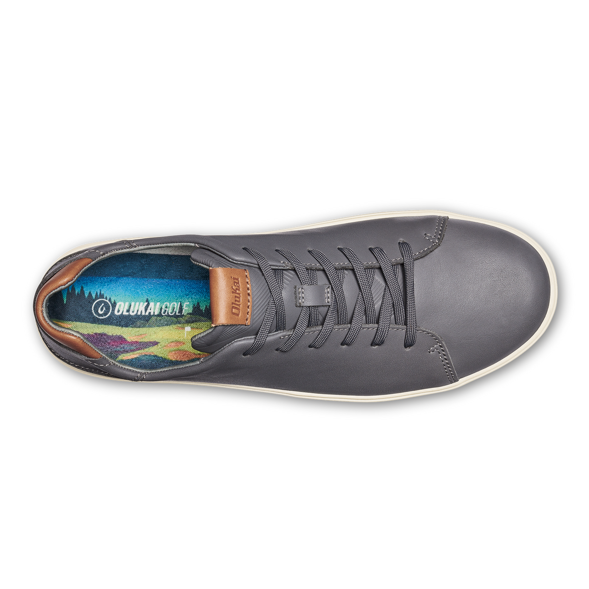 OluKai Men | Wai‘alae Men’s Waterproof Leather Golf Shoes - Stone