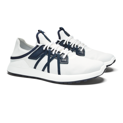 OluKai Men | Manele Men’s Breathable Golf Shoes - Bright White / Mood Indigo