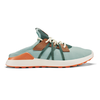 OluKai Men | Manele Men’s Breathable Golf Shoes - Pale Moss / Molten Orange