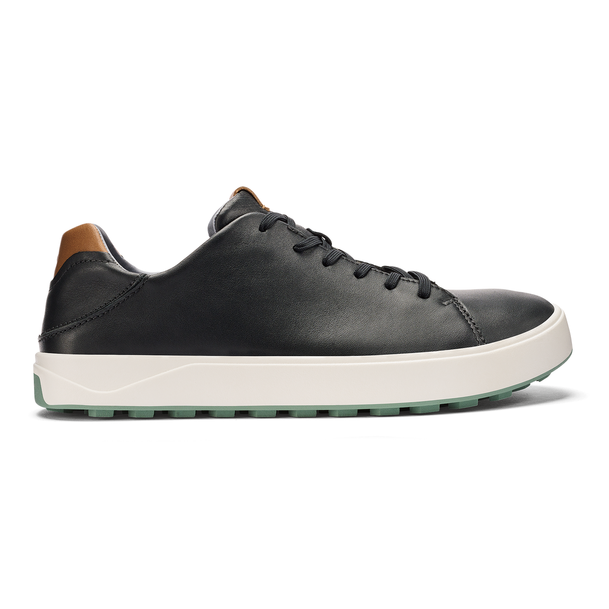 OluKai Men | Wai‘alae Men’s Waterproof Leather Golf Shoes - Black