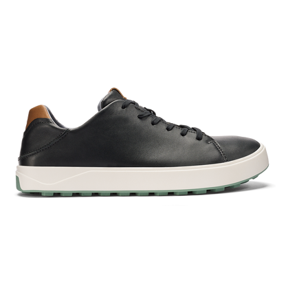 OluKai Men | Wai‘alae Men’s Waterproof Leather Golf Shoes - Black