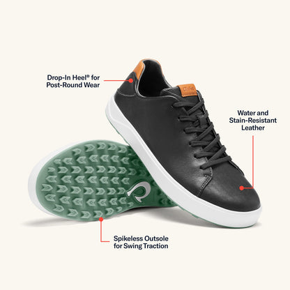OluKai Men | Wai‘alae Men’s Waterproof Leather Golf Shoes - Black