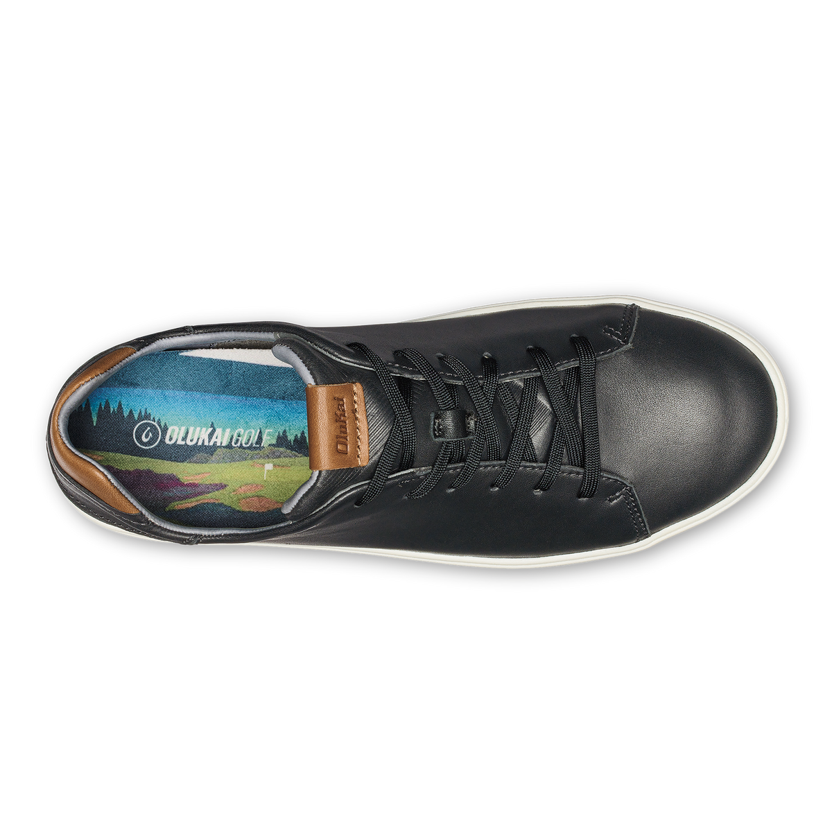 OluKai Men | Wai‘alae Men’s Waterproof Leather Golf Shoes - Black