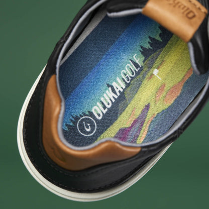 OluKai Men | Wai‘alae Men’s Waterproof Leather Golf Shoes - Black