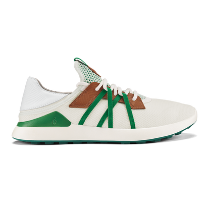 OluKai Men | Manele Men’s Breathable Golf Shoes - White / Bamboo