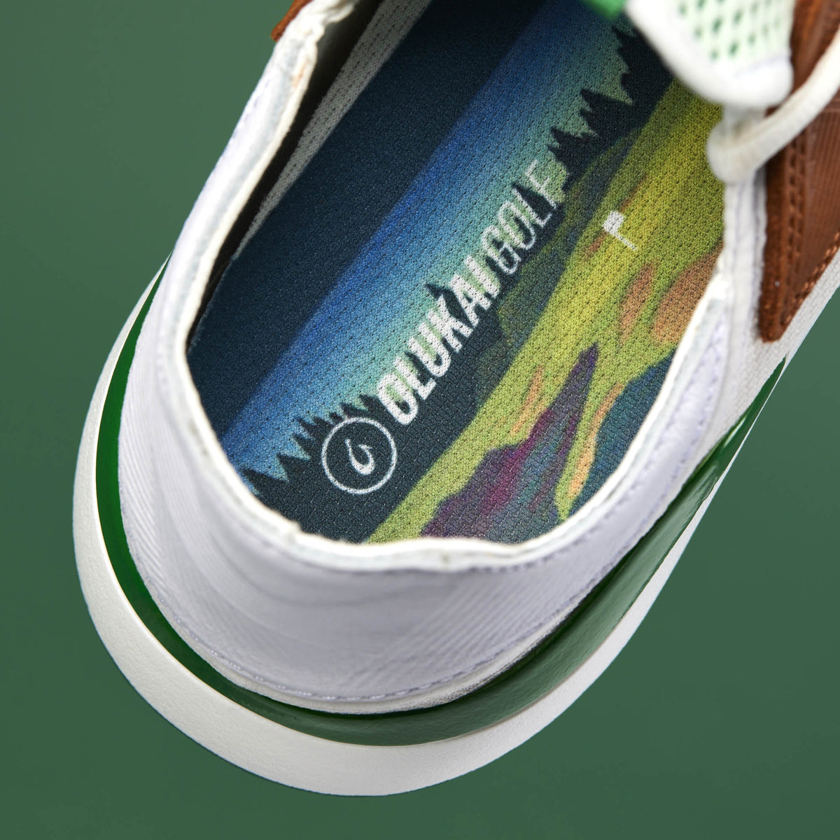 OluKai Men | Manele Men’s Breathable Golf Shoes - White / Bamboo