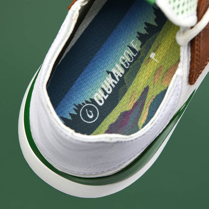 OluKai Men | Manele Men’s Breathable Golf Shoes - White / Bamboo
