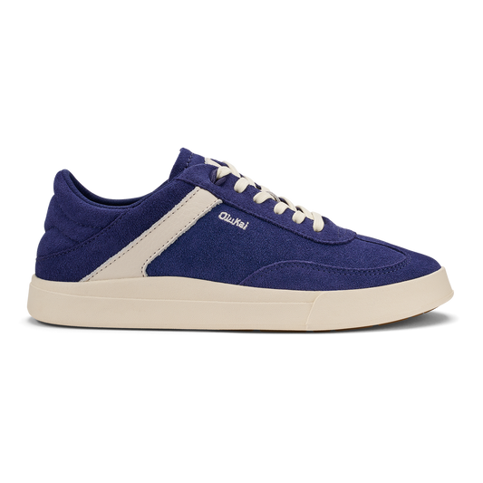 OluKai Women | Hā‘upu Women’s Leather Sneakers - Navy / Off White