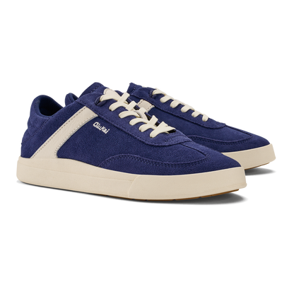 OluKai Women | Hā‘upu Women’s Leather Sneakers - Navy / Off White