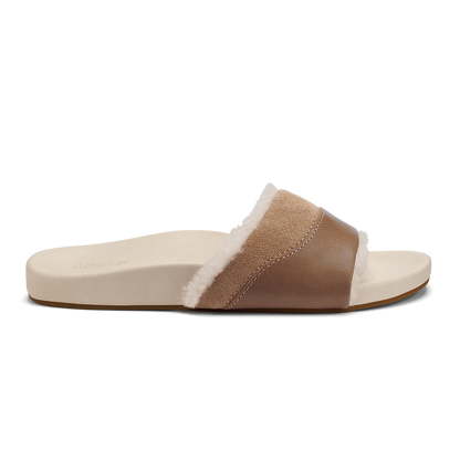 OluKai Women | Hō‘ala Slide Women’s Slide Slipper Sandals - Tan / Puka