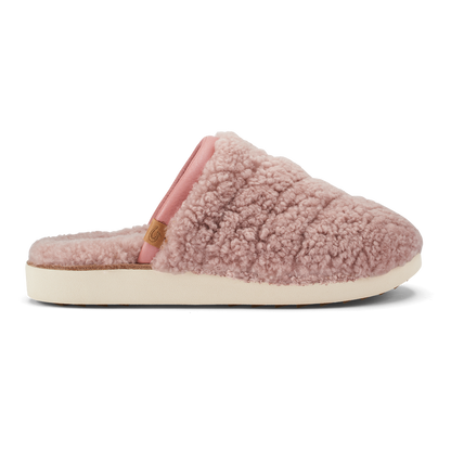 OluKai Women | Pūpū Mua Women’s Shearling Mule Slipper - Pink Sea Salt