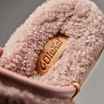 OluKai Women | Pūpū Mua Women’s Shearling Mule Slipper - Pink Sea Salt
