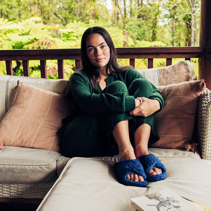 OluKai Women | Hila Heu Women’s Slide Slipper Sandals - Moonlit Ocean