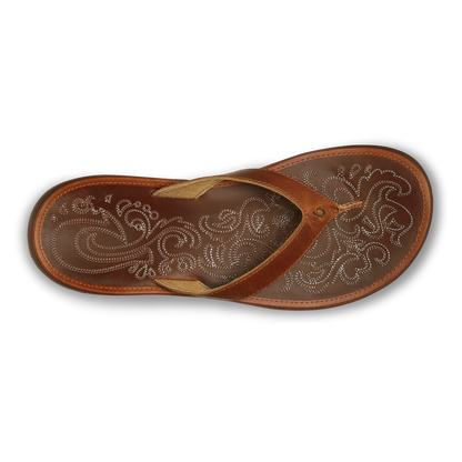 OluKai Women | Paniolo Women’s Leather Beach Flip Flops - Natural