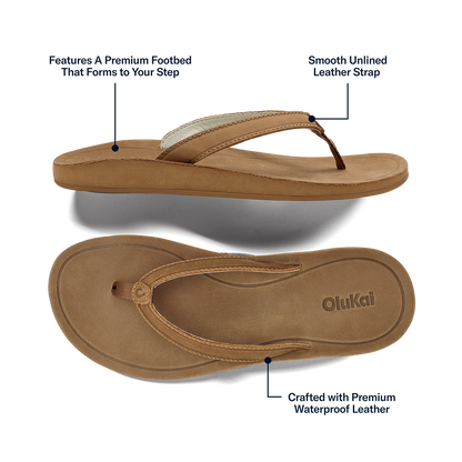 OluKai Women | Southshore Women’s Waterproof Leather Sandals - Toffee