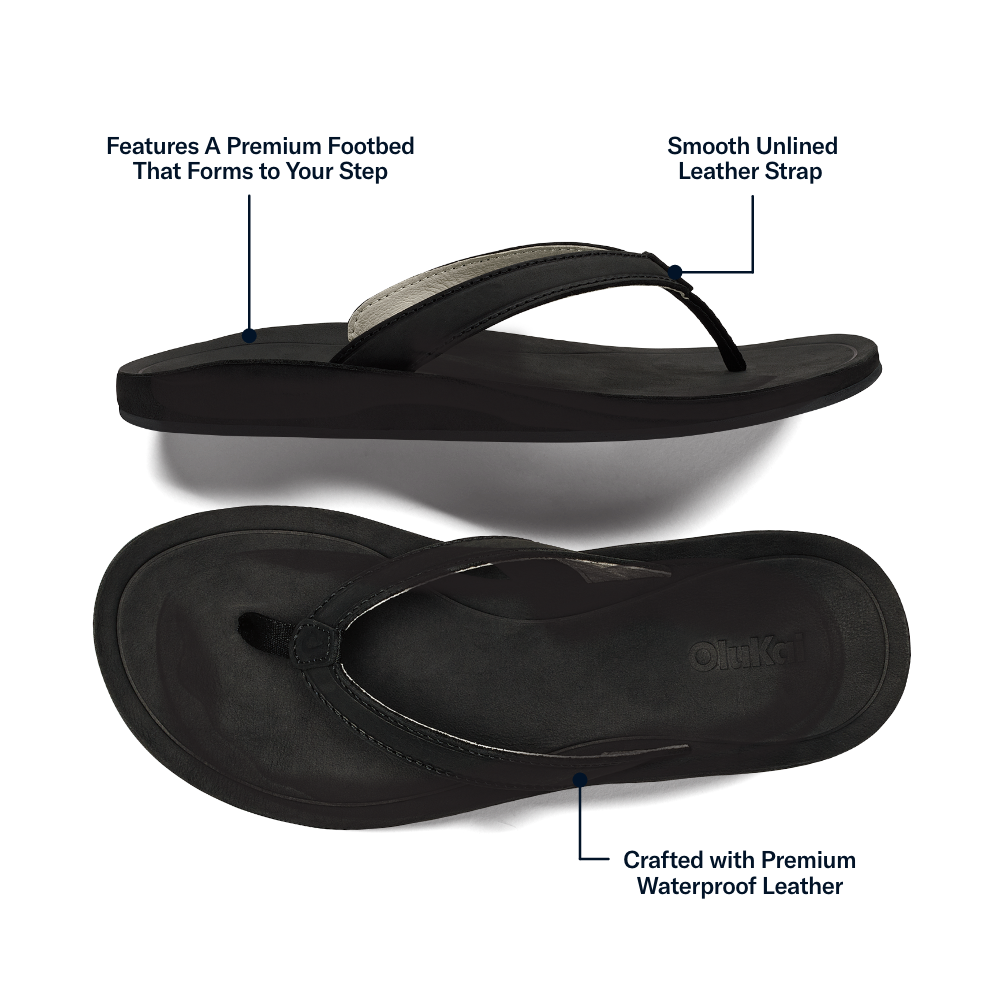 OluKai Women | Southshore Women’s Waterproof Leather Sandals - Lava Rock