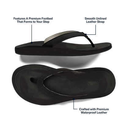 OluKai Women | Southshore Women’s Waterproof Leather Sandals - Lava Rock