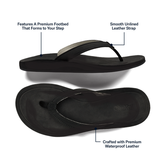 OluKai Women | Southshore Women’s Waterproof Leather Sandals - Lava Rock