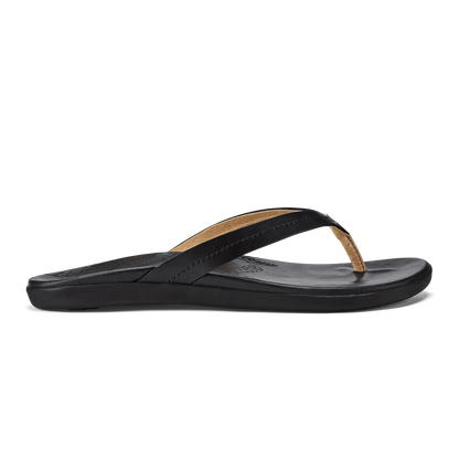 OluKai Women | Honu Women’s Leather Beach Sandals - Black