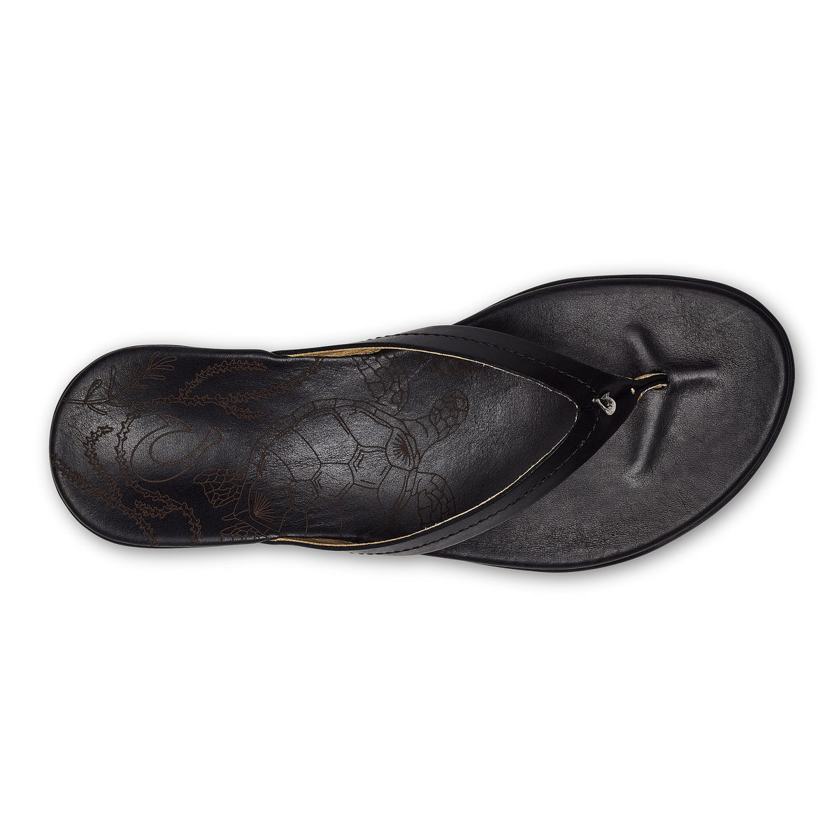 OluKai Women | Honu Women’s Leather Beach Sandals - Black