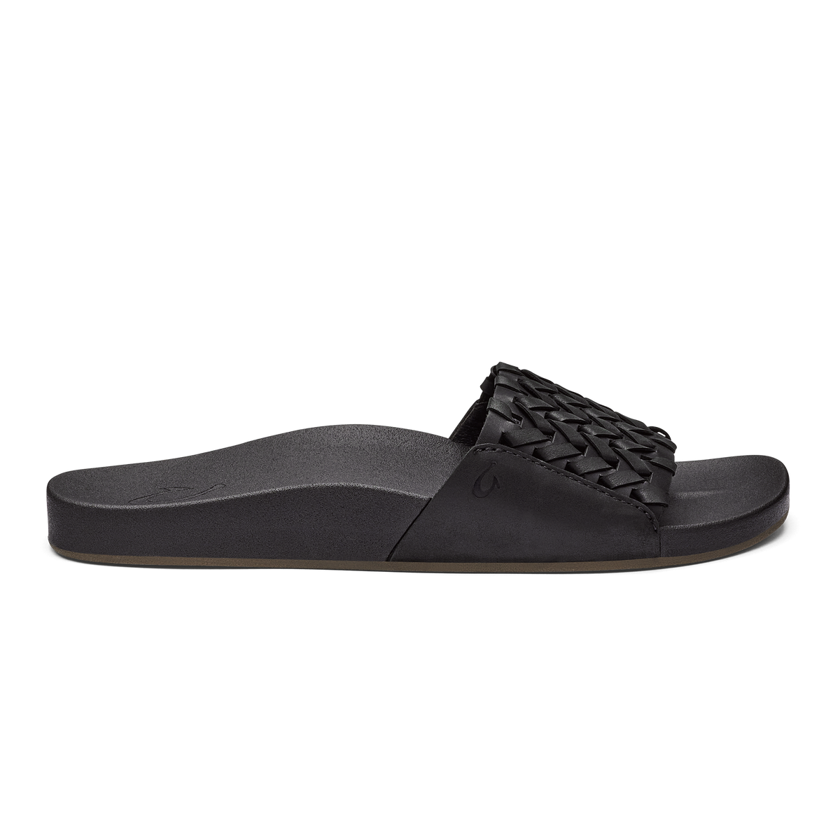 OluKai Women | Kāmola Women’s Leather Slide Sandals - Black