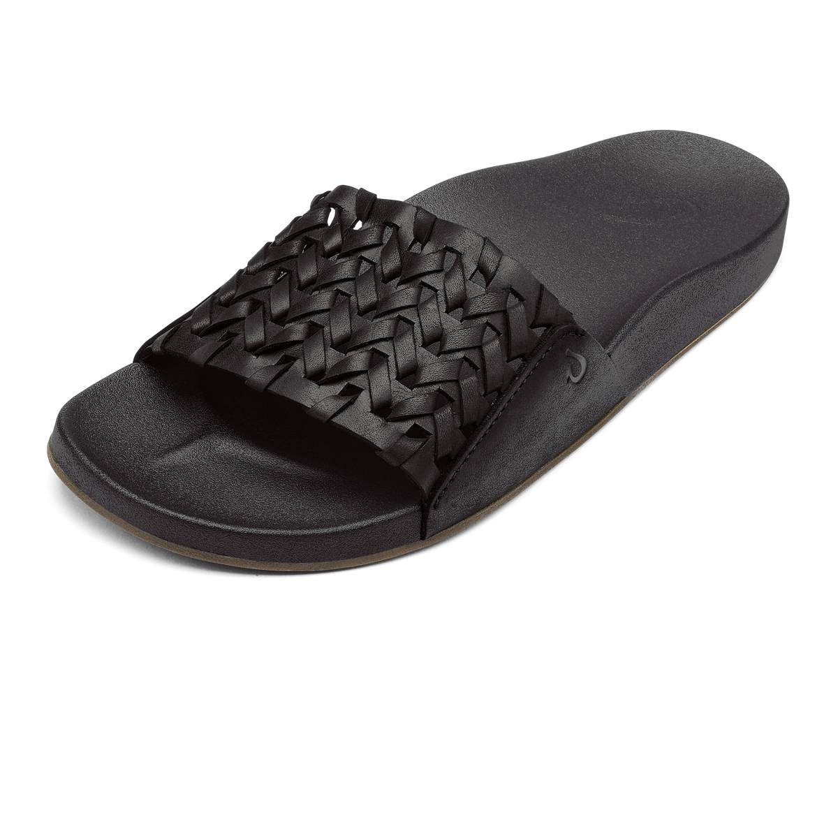 OluKai Women | Kāmola Women’s Leather Slide Sandals - Black