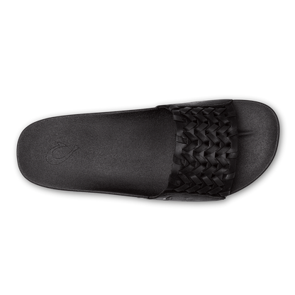 OluKai Women | Kāmola Women’s Leather Slide Sandals - Black