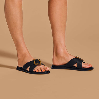 OluKai Women | La‘i Slide Women’s Slide Beach Sandals - Black