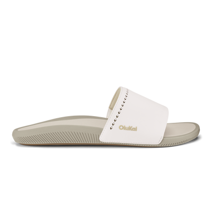 OluKai Women|New Arrivals | Ulele Slide - Bright White / Tapa