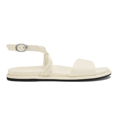 OluKai Women | Tiare Wrap Women’s Leather Sandals - White Sand