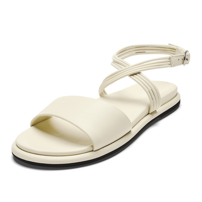 OluKai Women | Tiare Wrap Women’s Leather Sandals - White Sand